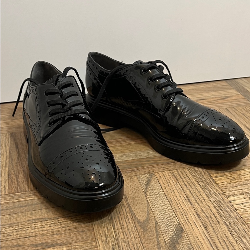 STUART WEITZMAN Womens Darra Patent Leather Brogue Oxfords Black size 9.5 B - Picture 8 of 16